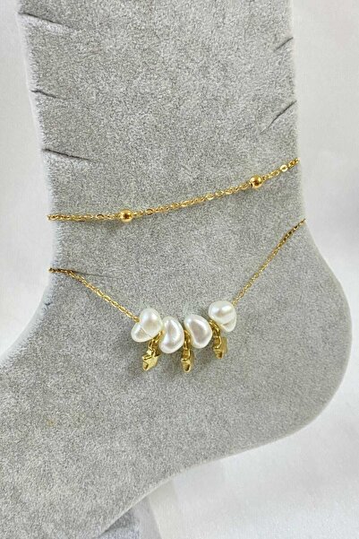 NKIE JEWELS كرة نموذج نجمة باروكية ذهبية اللون وخلخال من الفولاذ بسلسلة Sf - ...