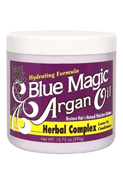 Blue Magic بلسم يُترك على الشعر بتركيبة عشبية وزيت الأرغان، 390 غرام
