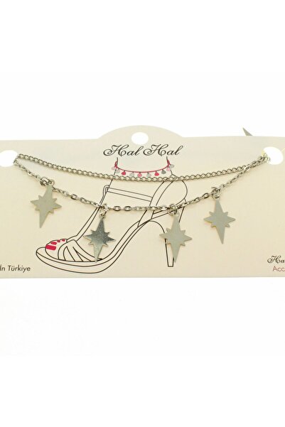 NKIE JEWELS Silver Color Lengthening And Cutting Polar Star Chain Anklet - 1911