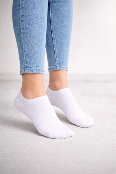 Kompedan Pachet de 3 șosete albe din bumbac pentru femei
