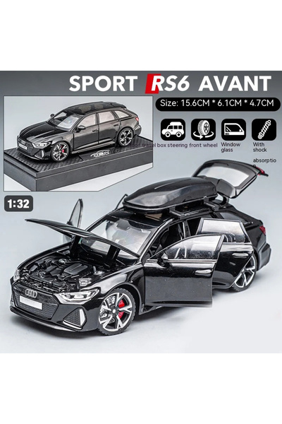 Choice BLACK 1:32 RS6 Model Car, Black Edition: Customized for Kids Realistic...
