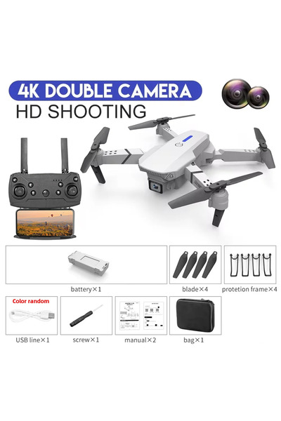 Choice طائرة درون رمادية اللون من طراز C-1B 2023 E88 Pro مزودة بتقنية واي فاي...