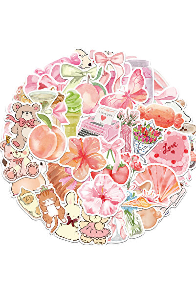 Choice ٥٠ قطعة من ملصقات وردية مرحة بكلمات إنجليزية، كتيبات رائعة، مواد، حافظ...