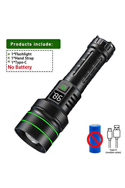 Choice ZOOM black no battery Most Powerful Long Shot LED Flashlight Zoomable ...