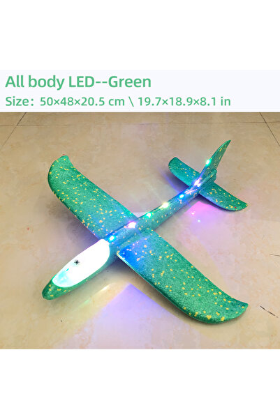 Choice10 مصباح LED أخضر كامل 50 سم 33/50 سم كبير وامض طائرة شراعية من الفوم م...