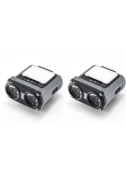 Heinast Grey 2PCS Ultra Bright Mini Rechargeable Head Lamp LED Clip on Cap Li...