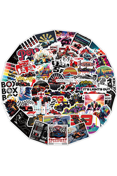 Choice ٥٠ قطعة من ملصقات سباقات الفورمولا ١ الرائعة للسيارات والدراجات الناري...