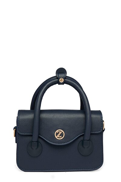 Zühre Navy Blue Mini Hand and Shoulder Bag with Magnet Closure Z0052