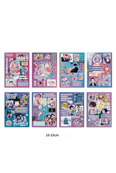 Choice ٨ أوراق من ملصقات فرقة كيبوب ديمون هانترز - ملصقات تزيينية لأغطية الهو...