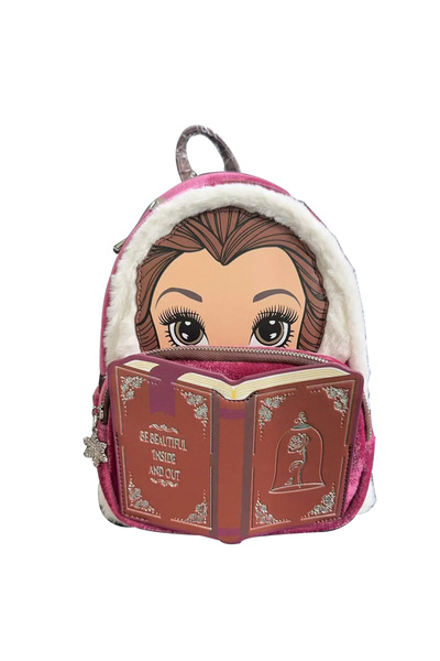 Choice حقيبة ظهر صغيرة من القطيفة وبري كرة أميرة من فيلم الجميلة والوحش من با...