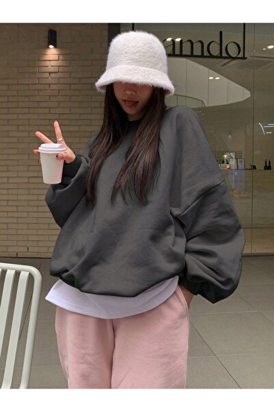 ZİYMO SWEATSHIRT DE DAMĂ CU GULER ROTUND, CU TĂIERE COMODĂ