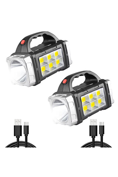 Heinast Fixed Focus 6cob small 2pcs New Upgrade Rechargeable High Power Solar...