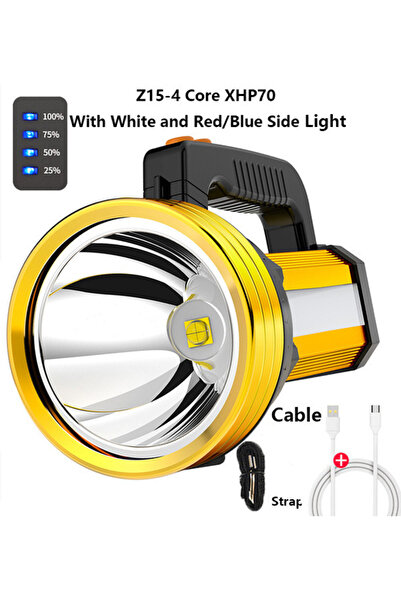 Choice مصباح يدوي LED قوي للغاية Z15 بقوة 100 واط، مدى إضاءة 1500 متر، سطوع 5...