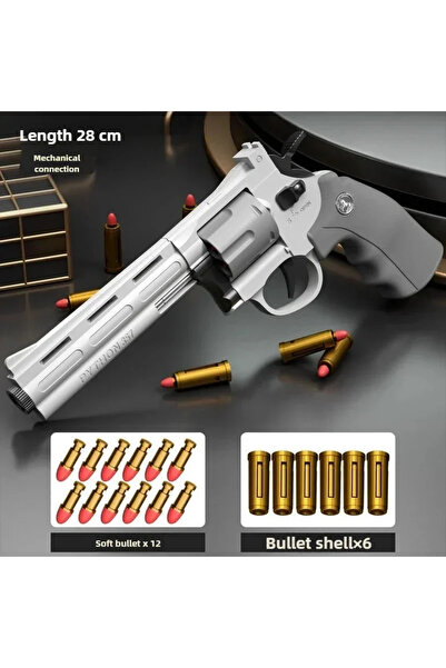 Choice مسدس ماغنوم ZP5 357 رمادي اللون بطول 28 سم، يعمل بنظام إطلاق سهام ناعم...