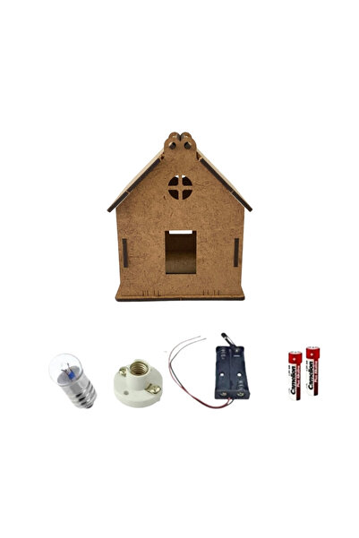 Fapatech Ahşap Ev Elektrik Deney Seti Deney - Stem Okul Deney Tasarım Fen Bil...