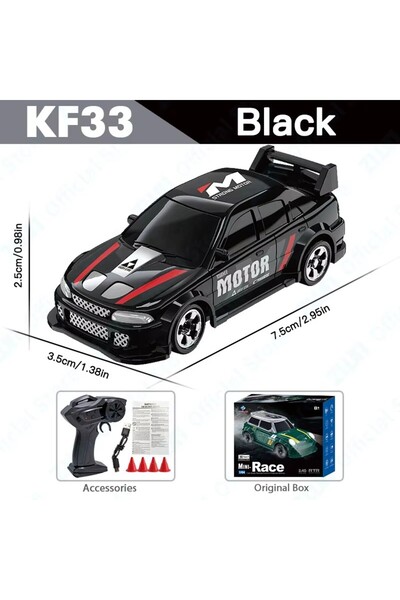 Choice سيارة KF33 سوداء OB KF20 1/64 عالية السرعة للانجراف تعمل بالتحكم عن بع...