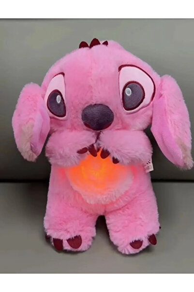 Choice دمية ستيتش الوردية القطيفة من ديزني، لعبة دب نائم يتنفس، موسيقى مهدئة،...