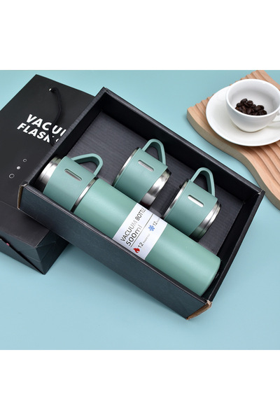 Choice علبة هدايا خضراء سعة 500 مل، ترمس من الفولاذ المقاوم للصدأ سعة 500 مل،...