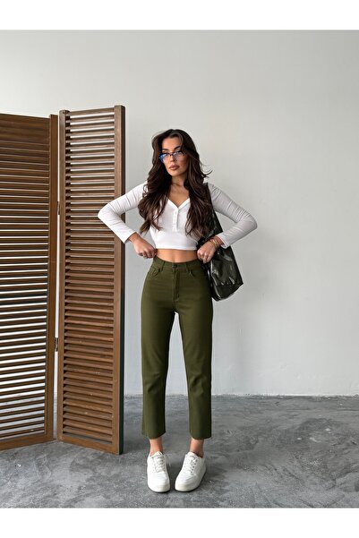 blue marlın Штани з обрізаними штанинами з льону