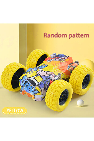 Choice6 Double Sided Yellow Children's Toy Car Fun Double-Sided Car Inertial ...