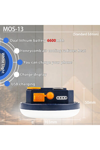 Choice MOS-13-Blue-W MOSLIGHTING 9900maH LED Outdoor Camping Light Rechargeab...