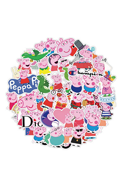 Choice 51 قطعة من ملصقات بيبا بيج، ملصقات كرتونية للأطفال، علبة أقلام، زجاجة ...