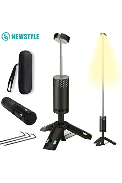 Choice مصباح تخييم محمول أسود قابل لإعادة الشحن، قابل للطي والتمديد، بسعة 100...