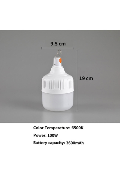 Choice مصباح تخييم LED قابل لإعادة الشحن بقوة 100 واط يعمل بمنفذ USB، مزود بم...