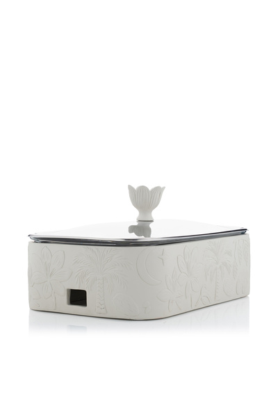 Blends سخان طعام مستطيل الشكل بلون بيج على شكل شجرة نخيل، سعة 3 لترات