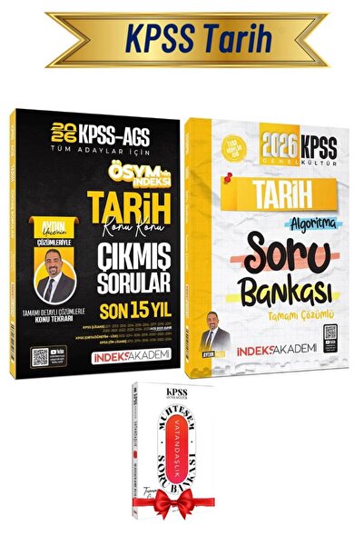 İndeks Akademi 2026 KPSS Tarih Çıkmış Sorular Aydın Yüce+KPSS Tarih Soru Bank...