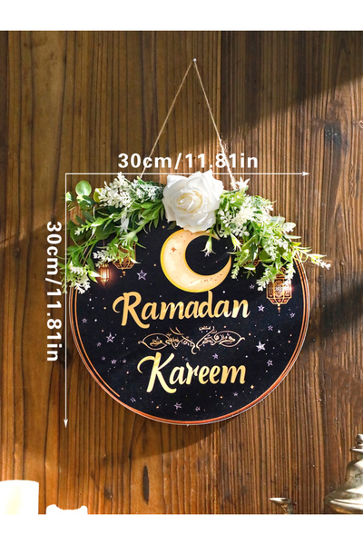 Choice crafts MS10049 Ramadan Kareem Hanging Door Sign Floral Decor with Moon...