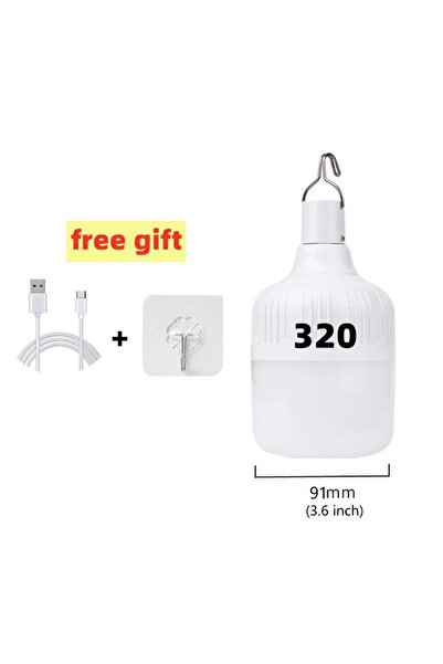 Choice مصباح طوارئ LED قابل لإعادة الشحن عبر منفذ USB بقوة 320 واط، فانوس محم...