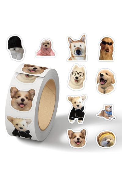 Choice ٥٠٠ قطعة/لفة ملصقات ميمات كلاب كرتونية مضحكة، ملصقات جرافيتي، غطاء هات...