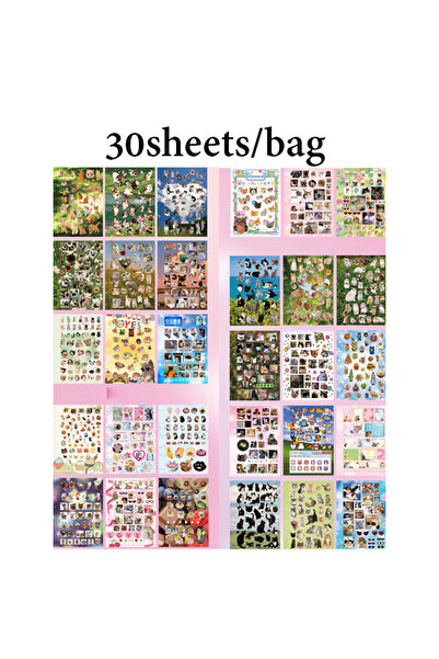 Choice1 S28659-2 30 قطعة/كيس ملصقات حلزونية لطيفة على شكل معركة حيوانات أليفة...