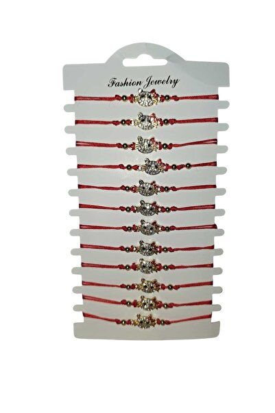 OEM Set of 12 martisoraes, Bracelet type, Hello Kitty, Adjustable size, Red s...