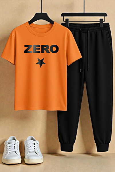 uyguntarz Unisex Zero Design Printed T-Shirt - 2-Piece Tracksuit Set
