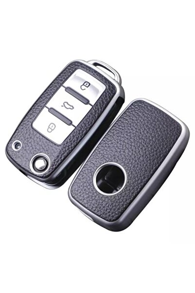AutoHan Keys غطاء مفتاح فولكس فاجن ليون بولو جولف باسات فضي