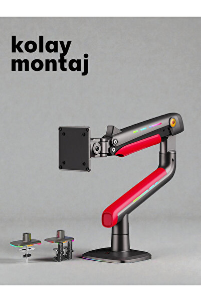 Renvox حامل شاشة أحادي الذراع F5-GR GAMING مع إضاءة RGB - 32 بوصة - 60 بوصة -...