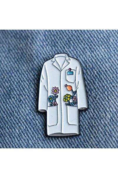 redame Çiçek Desenli Emaye Önlük Laboratuar Tıp Doktor Öğretmen tatlı hediye ...