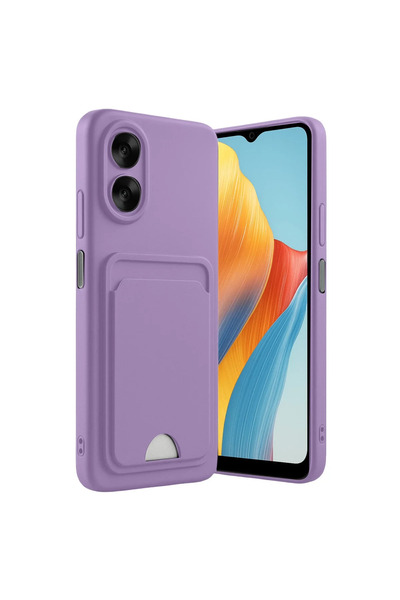 magicool Oppo A38 Kılıf Kelvin Kartvizitli Silikon - Lila
