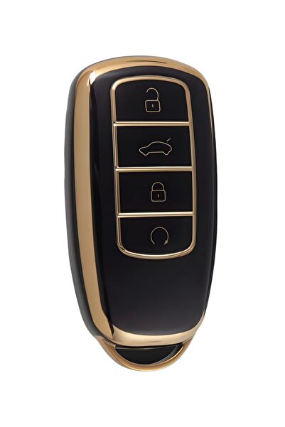 AutoHan Keys غطاء مفتاح تشيري تيجو 8 برو باللون الأسود والذهبي النانو