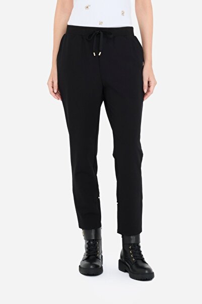 liu.jo Liu Jo Paçası İnci Detaylı Beli Lastikli Kumaş Pantolon