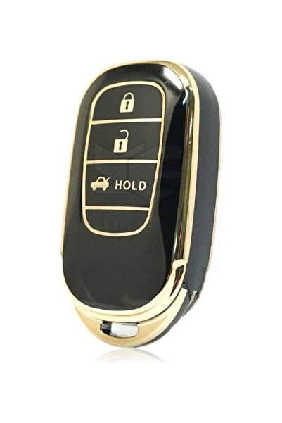 AutoHan Keys غطاء مفتاح هوندا FE1 باللون الأسود والذهبي 3 أزرار
