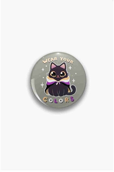 fırsatlar diyarı Wear Your Colors Non-binary Pride Flag Cat Buton Rozet