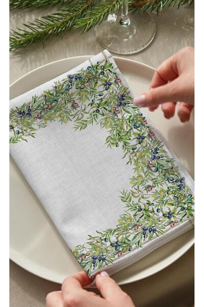 Markaev Set de 6 șervețele din bumbac Olive