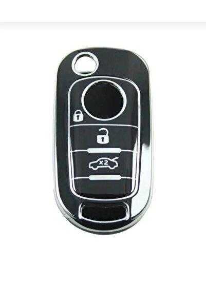AutoHan Keys غطاء مفتاح إيجيا أسود فضي 3 أزرار نانو