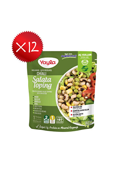 Yayla Haşlanmış Suyu Süzülmüş Chialı Salata Toping 150 gr x12