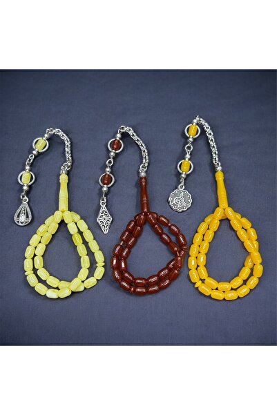 izmirpazarı Beirut Damla Amber Powder Amber Prayer Beads, Amber Gift Wooden B...