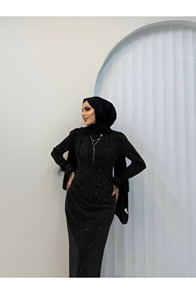ZENKA GİYİM Tulem Benekli Parıltılı Tesettür Abiye