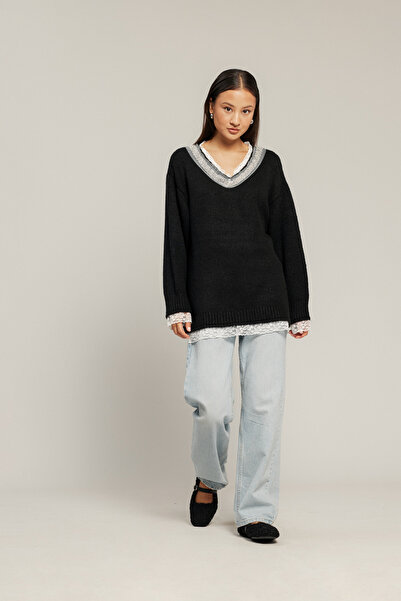 Nisan Pulover din tricotaj cu detalii din dantelă